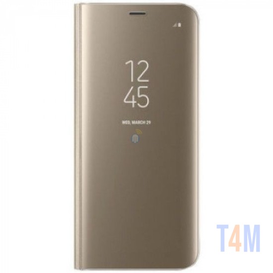 FLIP COVER "CLEAR VIEW" HUAWEI P40 LITE E DOURADO